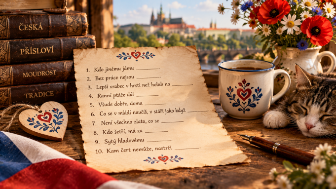Česká přísloví kvíz Doplníte správně poslední slovo v 10 větách